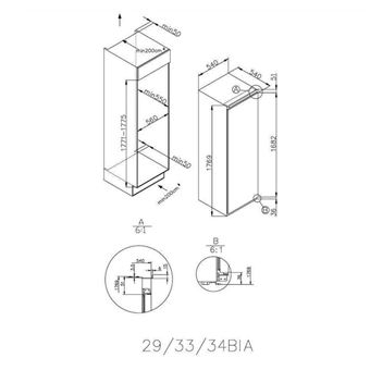 Réfrigérateur 1 porte intégrable à glissière 316l Rosieres rblp3683nn