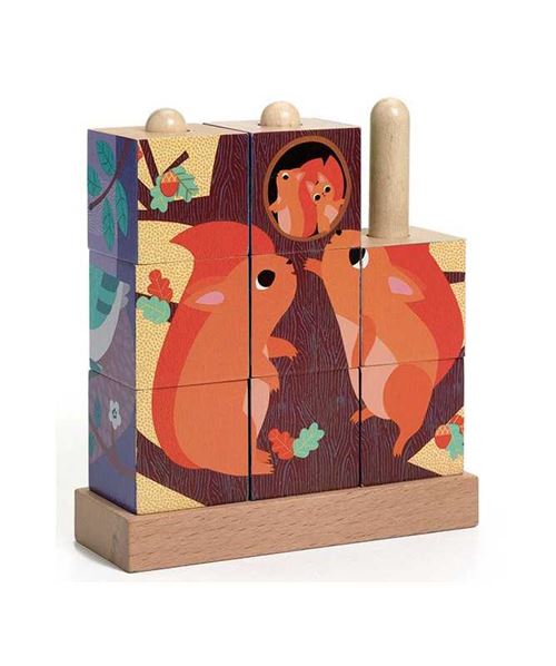 Cubes en bois - Puzz up forest