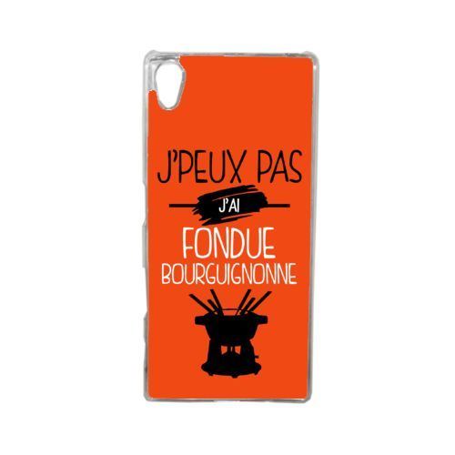 Coque j peux pas j ai fondue bourguignonne 5 compatible sony xperia z5 transparent