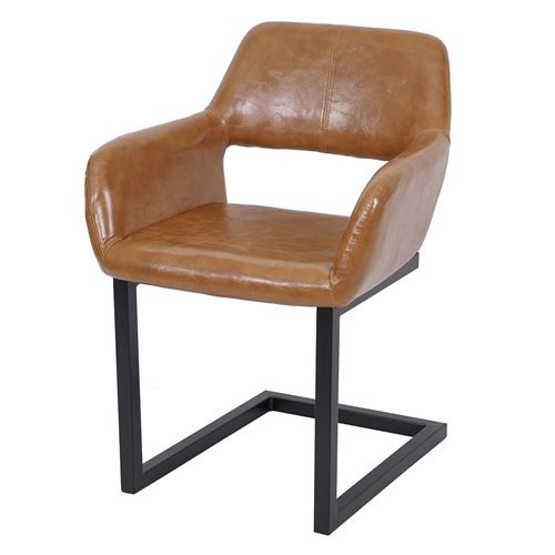 Chaise de salle à manger MENDLER HWC-A50 II, rétro similidaim, brun