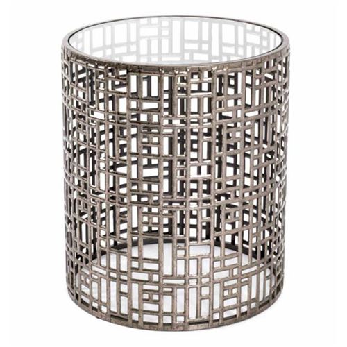 Non Communiqué Gris Table D'appoint Design "Antiqua" 45Cm Bronze