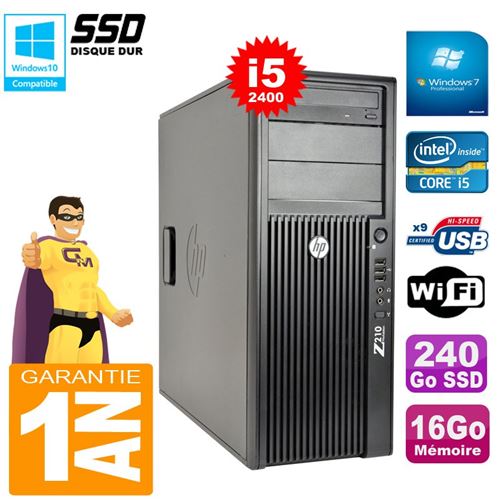 Pc tour hp workstation z210 i5-2400 ram 16go disque 240go ssd graveur dvd wifi w7 État correct - Hewlett-Packard reconditionné disponible sur Fnac