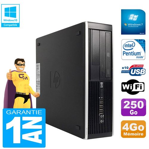 Pc hp compaq pro 6300 sff g630 ram 4go disque 250go graveur dvd wifi w7