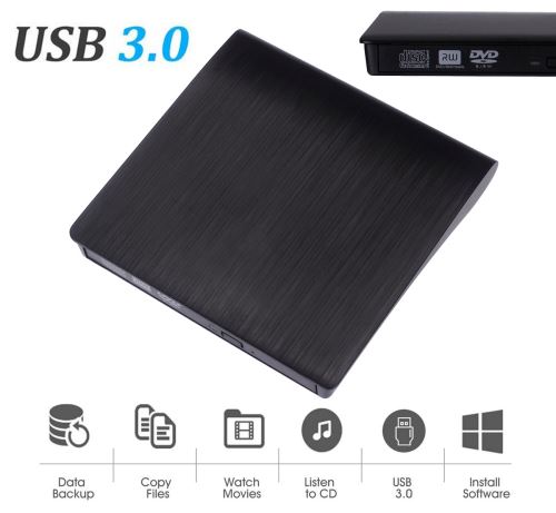 USB 3.0 Lecteur DVD externe CD haute vitesse de transfert de données DVD ± RW Graveur DVD-ROM
