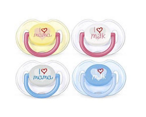 Lot de 2 sucettes à texte 0-6 mois - philips avent