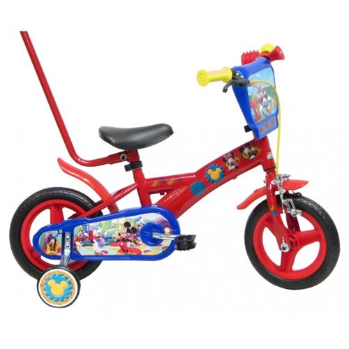 Vélo MICKEY 10 pouces avec canne de guidage