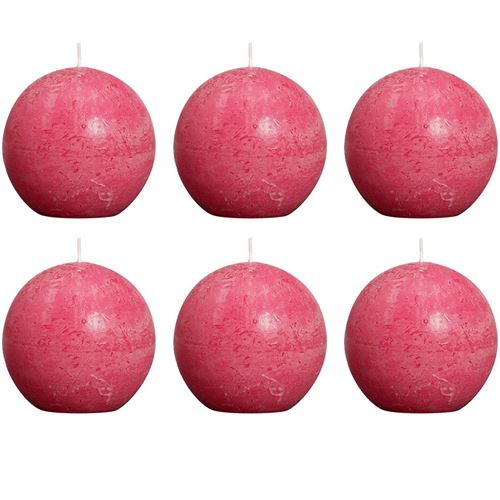 Bolsius Bougie rustique 6 pcs 80 mm Fuchsia