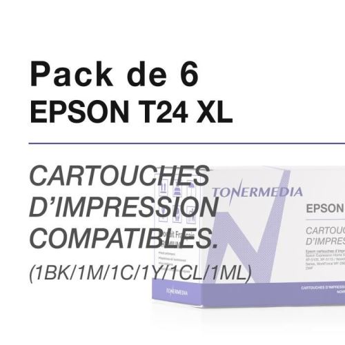 Cartouche d'encre Tonermedia - x6 Cartouches Canon PGI 570 XL CLI 571 XL  compatibles (1 Noir XL, 1 Noir, 1 Cyan, 1 Magenta, 1 Jaune, 1 gris)