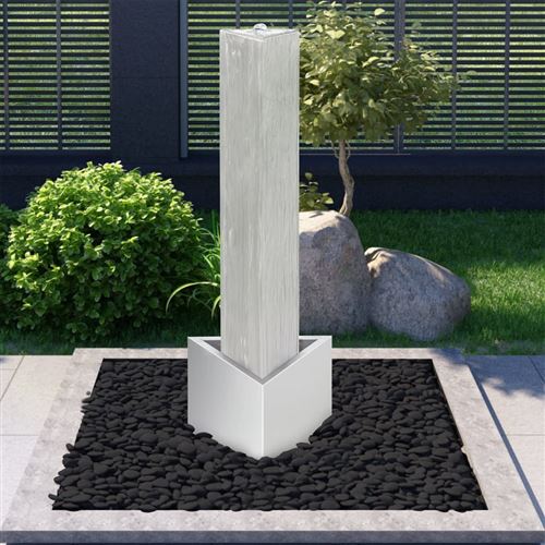 Vidaxl Fontaine De Jardin Argent&eacute; 37,7x32,6x110 Cm Acier Inoxydable