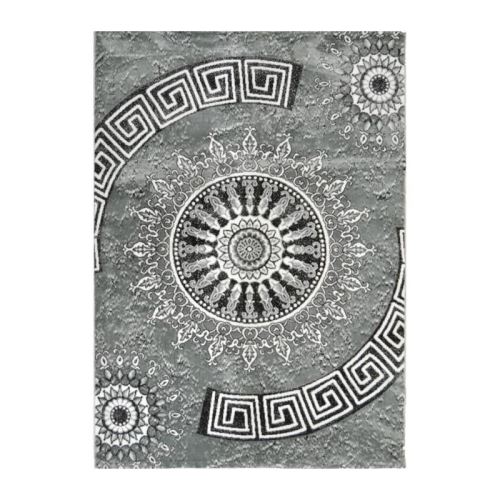 BAHIA Tapis de salon 120x170 cm gris et noir