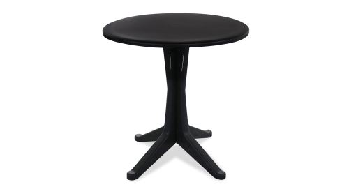Table De Jardin Ronde En Plastique Gris Mobilier De Jardin
