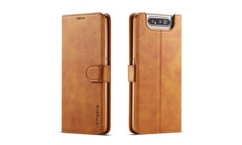 Etui type portefeuille pour Galaxy A80/A90 camel gamme LC.IMEEKE