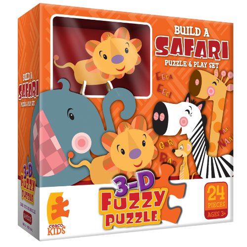 Ceaco Build A Safari Fuzzy Jigsaw Puzzle