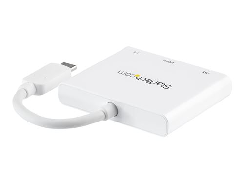 StarTech.com USB-C naar 4K HDMI multifunctionele adapter met power delivery en USB-A poort - USB Type-C laptop reis adapter - wit externe video-adapter - wit