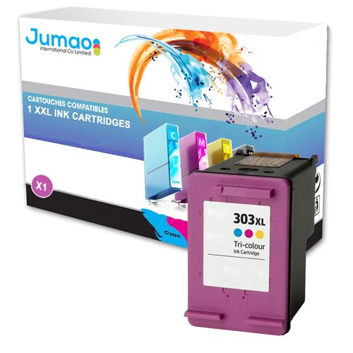  Cartouche d'encre couleur 18 ml compatible pour HP 303 XL, ENVY Photo 7120 7130 7864 - Jumao - 
