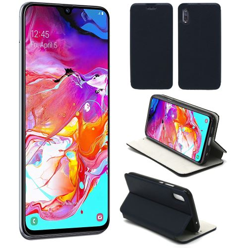 Housse Samsung Galaxy A70 bleue - Etui Coque Samsung Galaxy A70 Protection antichoc à rabat Smartphone 2019 - Accessoires Pochette Case XEPTIO