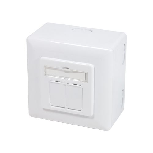 Logilink Boîte encastrée en saillie cat.6A, blanc signal