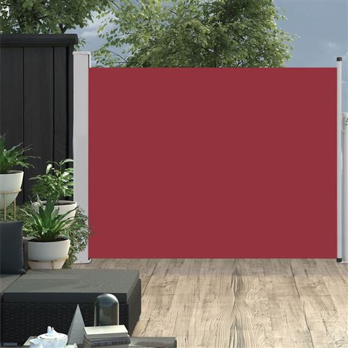 Auvent latéral rétractable de patio 170x500 cm Rouge