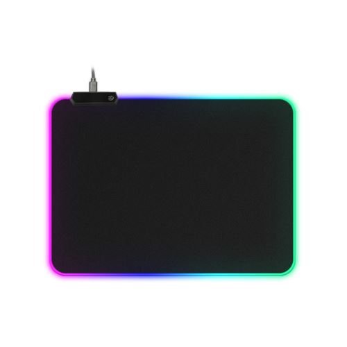 Tapis de souris en caoutchouc LED illuminé, 350x250mm - Noir