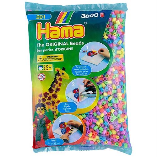 HAMA 201-50 Midi Sachet 3000 perles mélange Pastel
