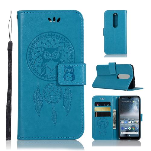 Etui en PU attrape-rêves hibou bleu pour votre Nokia 4.2