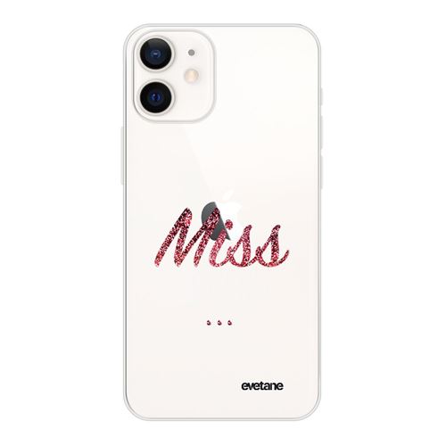 Coque pour iPhone 12 mini souple transparente Miss Boudeuse Motif Ecriture Tendance [Evetane®]