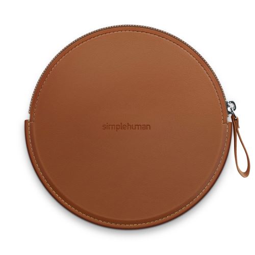 simplehuman Etui Zippé pour Miroir à Capteur Compact Cuir Vegan Marron