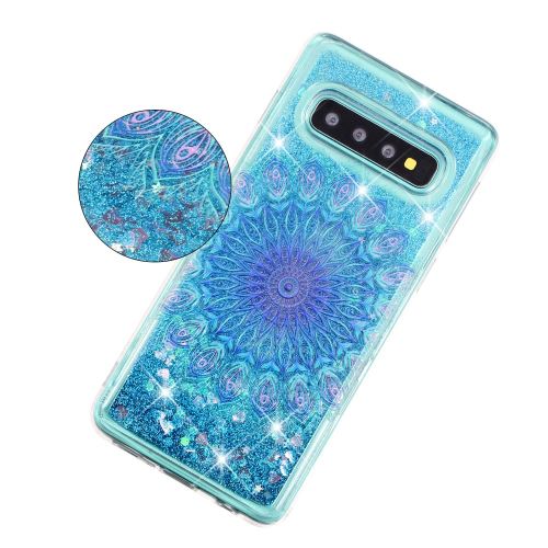 Coque en TPU Gel à paillettes motif pailleté pour sables mouvants fleur unique pour votre Samsung Galaxy S10