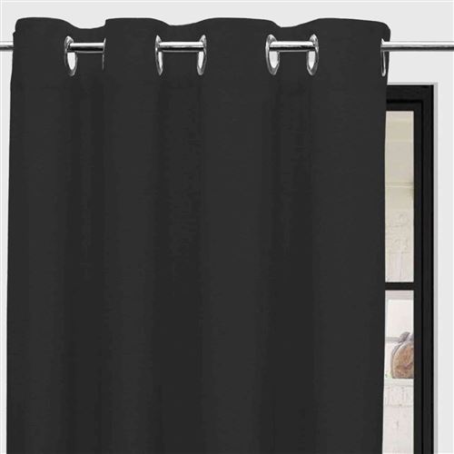 Rideau à oeillets pur coton 135X250 cm PANAMA anthracite