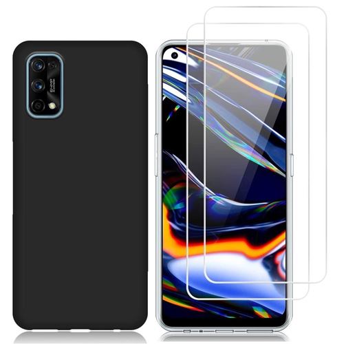 Coque Noire pour Realme 7 Pro + 2 Verres trempés