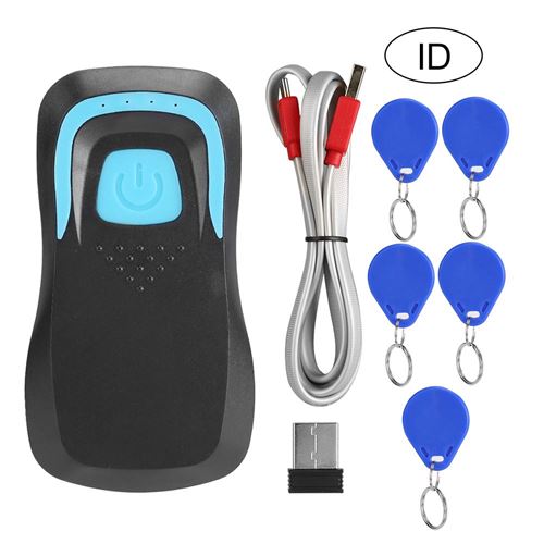 Lecteur de Cartes d'identification sans fil Bluetooth RFID Scanner de Code Fréquence 13.56M / 125Khz (IC Noir + Balayage)