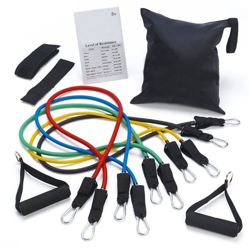 ARIESTAR Bandes de Fitness Elastiques Kit de 11 Accessoires, avec Crochet de Porte et Sangle de Cheville pour Pieds, avec Sac de transport