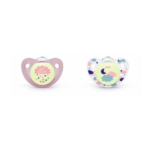 NUK 2 Sucettes Taille 2 Trendline Night - Fille