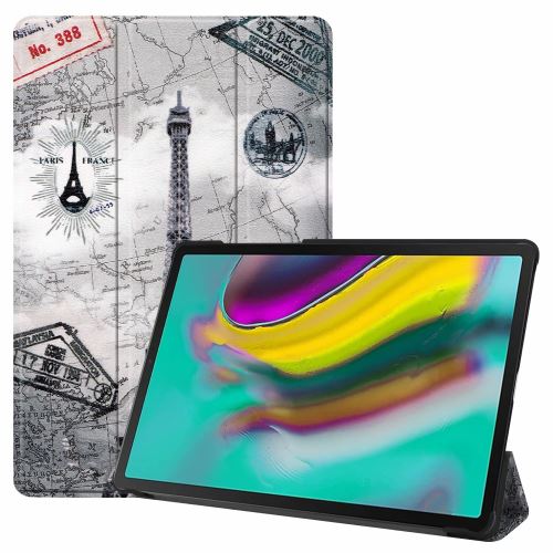 WISETONY® Etui en PU tri-pliure Motif noir et blanc avec support pour votre Samsung Galaxy Tab A T580/T580N/T585 10.1