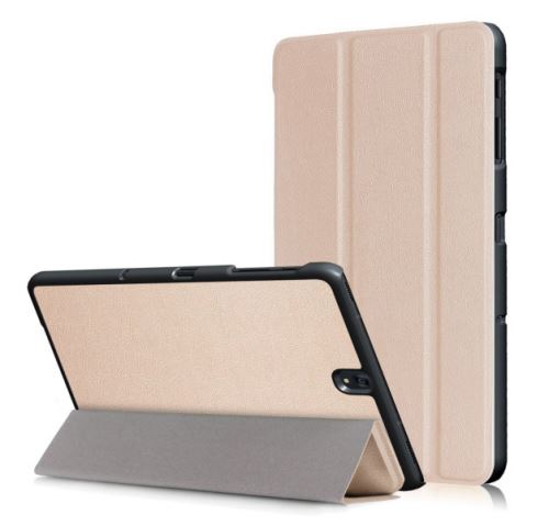 WISETONY® Étui en PU tri-pliure avec support pour votre Samsung Galaxy Tab A T580/T580N/T585 10.1 - Or