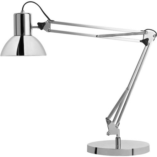 unilux unilux lampe de bureau led success 80, pince/socle, chromé noir