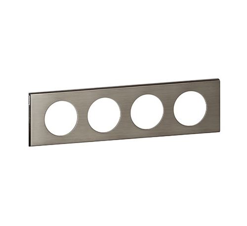 Plaque métallique Céliane - Inox brossé - Quadruple horizontale / verticale 71mm