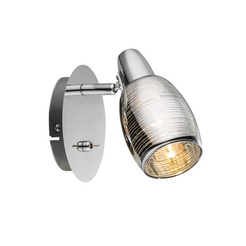 Spot chrome 15x9x14cm verre translucide globo lighting 54986-1