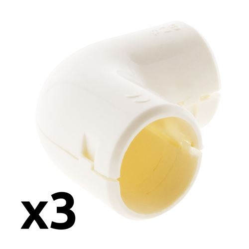 Lot de 3 équerres IRL Ø16mm Blanc