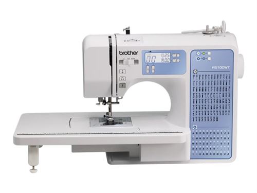 Brother FS100WT - Machine à coudre - informatisé - 100 mailles - 8 boutonnières en une étape - LCD affichage