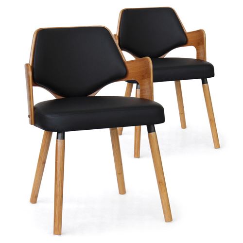 Paris Prix - Lot De 2 Chaises Design aley 72cm Noir & Naturel