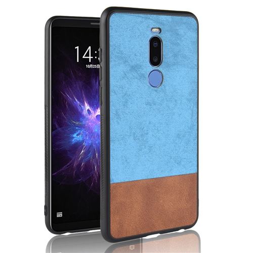 Etui en PU Hybride revêtu d'une couche d'épissure bicolore bleu pour votre Meizu Note8