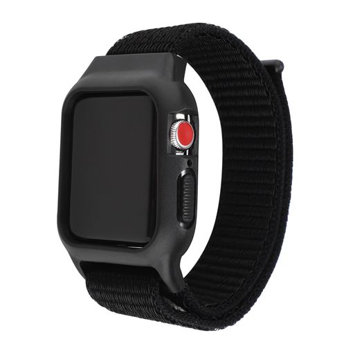 Bracelet en nylon avec coque de protection pour Apple Watch Series 6/ SE/ 5/ 4 40mm - Noir#1