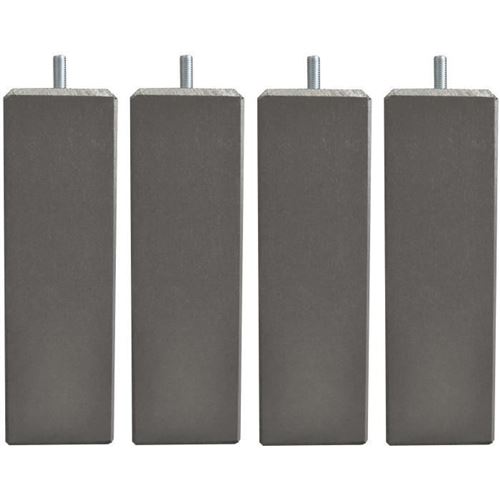 Jeu de pieds carres L 6 x l 6 x H 24,5 cm Taupe - Lot de 4