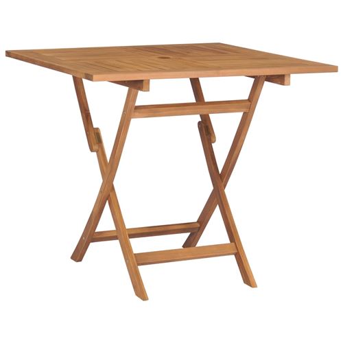VidaXL Table pliable de jardin - Carré - 85x85x76 cm - Bois de teck solide