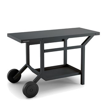 Table roulante en acier pour plancha Forge Adour - Gris anthracite mat - 1