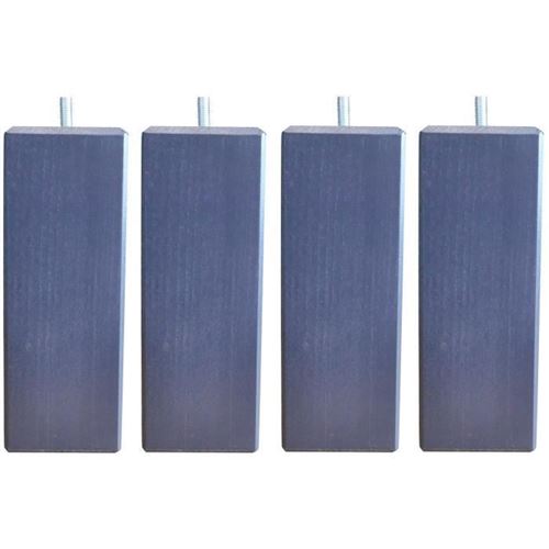 Jeu De Pieds Carres L 6 Cm X L 6 Cm H 17 Cm - Gris Anthracite - Lot De 4