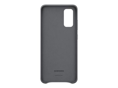 Samsung Leather Cover EF-VG980 - Achterzijde behuizing voor mobiele telefoon - aluminium, leer - grijs - voor Galaxy S20, S20 5G