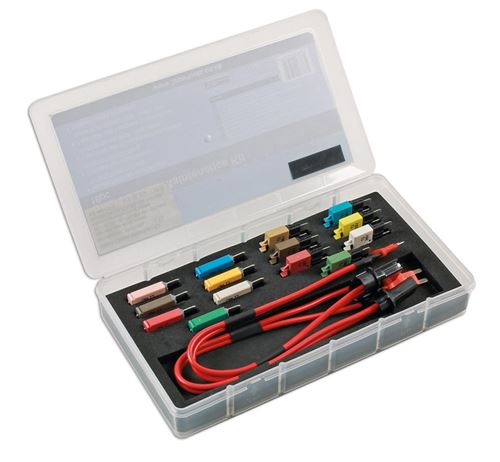 Testeur de circuit et tension Laser Tools kit test de court circuit auto  avec fusibles disjoncteurs 16 pcs 