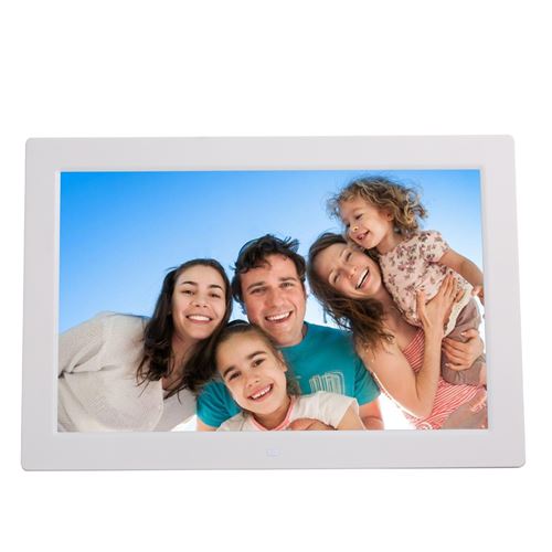 Cadre Photo num&eacute;rique 13 Pouces Affichage HD Photo Vid&eacute;o Publicit&eacute; + SD 16Go Blanc